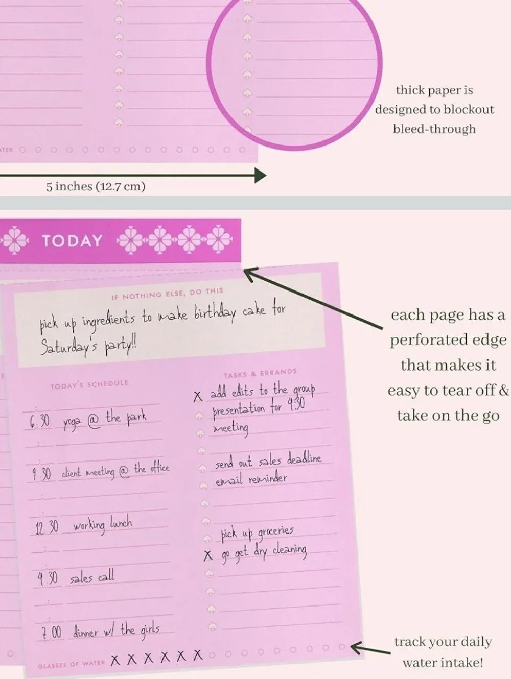 Kate Spade Pink Today To-Do List Pad *NEW - Picture 5 of 6